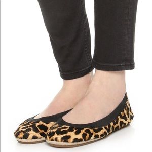 Yosi Samra Calf Hair Leopard Ballet Flats